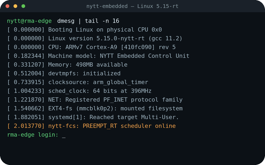 Terminal del sistema embebido con kernel PREEMPT_RT